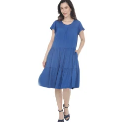 Women's Flutter Sleeve Ruffle Tiered Dress
