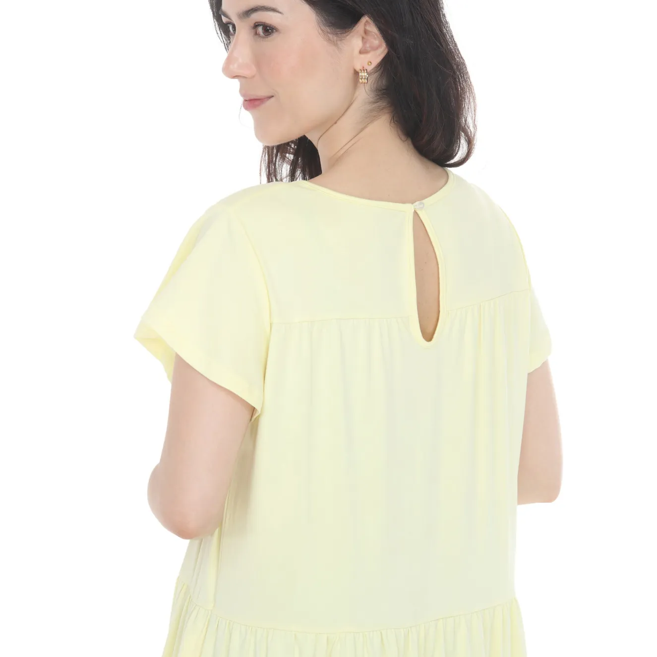 Women's Flutter Sleeve Ruffle Tiered Dress