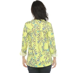 Women's Paisley Button Front Tunic Top
