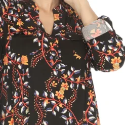 Women's Paisley Button Front Tunic Top