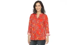 Women's Paisley Button Front Tunic Top