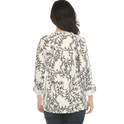 Women's Paisley Button Front Tunic Top