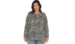 Women's Printed Peasant Blouse - Plus