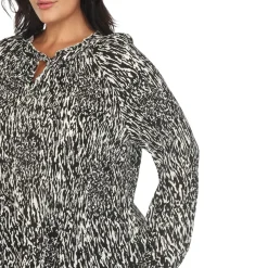 Women's Printed Peasant Blouse - Plus