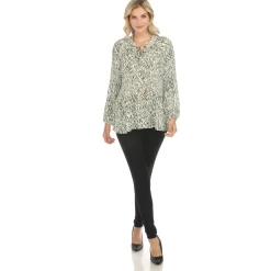 Women's Printed Peasant Blouse