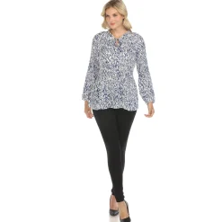 Women's Printed Peasant Blouse