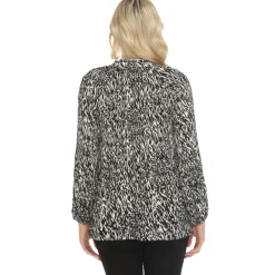 Women's Printed Peasant Blouse