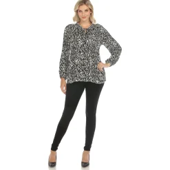 Women's Printed Peasant Blouse