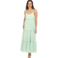Women's Scoop Neck Tiered Maxi Dress