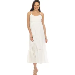 Women's Scoop Neck Tiered Maxi Dress