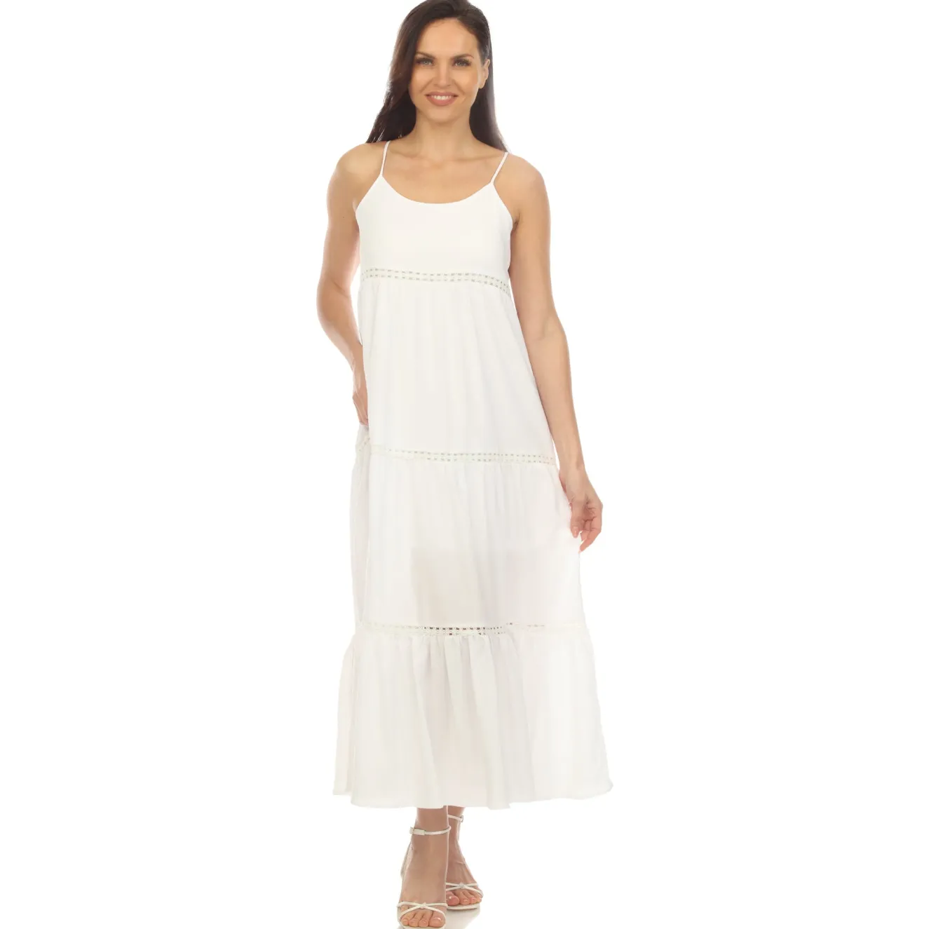 Women's Scoop Neck Tiered Maxi Dress