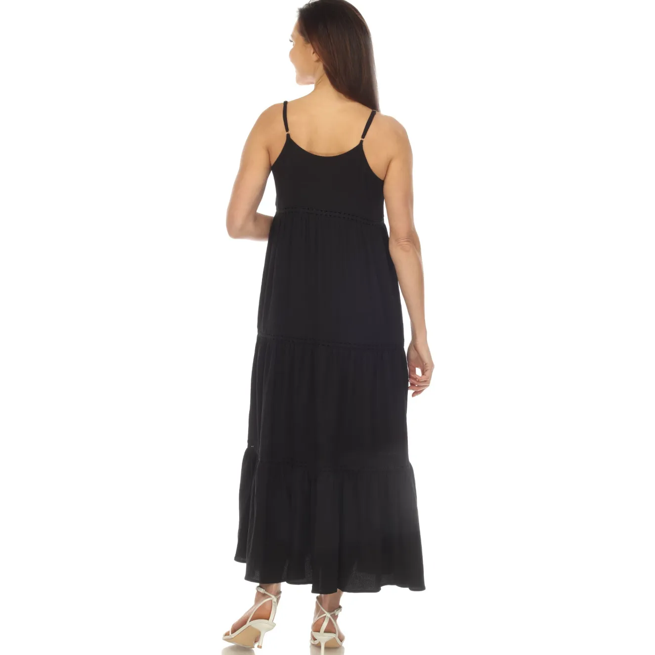 Women's Scoop Neck Tiered Maxi Dress