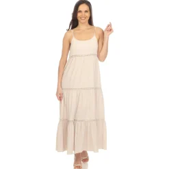 Women's Scoop Neck Tiered Maxi Dress