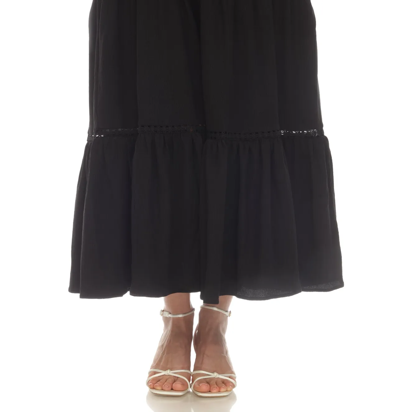 Women's Scoop Neck Tiered Maxi Dress