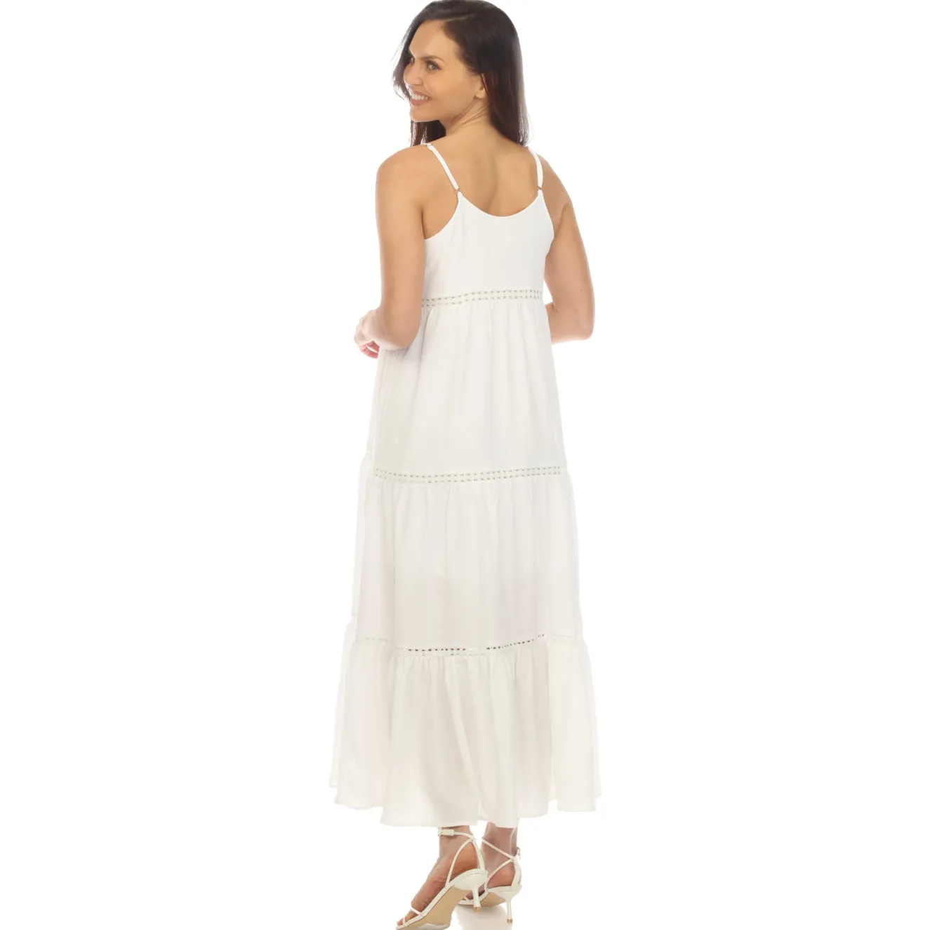 Women's Scoop Neck Tiered Maxi Dress