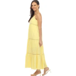Women's Scoop Neck Tiered Maxi Dress