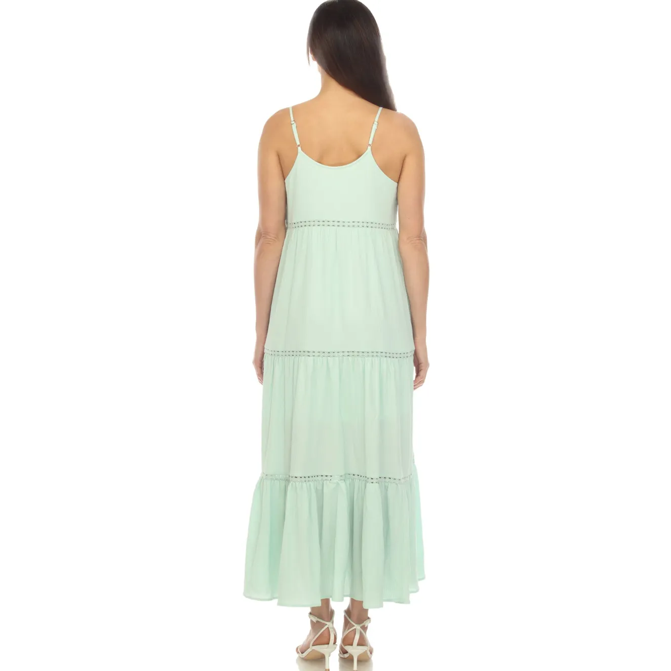 Women's Scoop Neck Tiered Maxi Dress