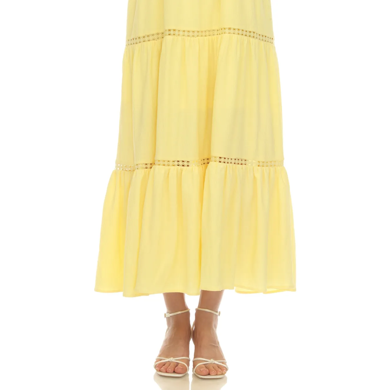 Women's Scoop Neck Tiered Maxi Dress