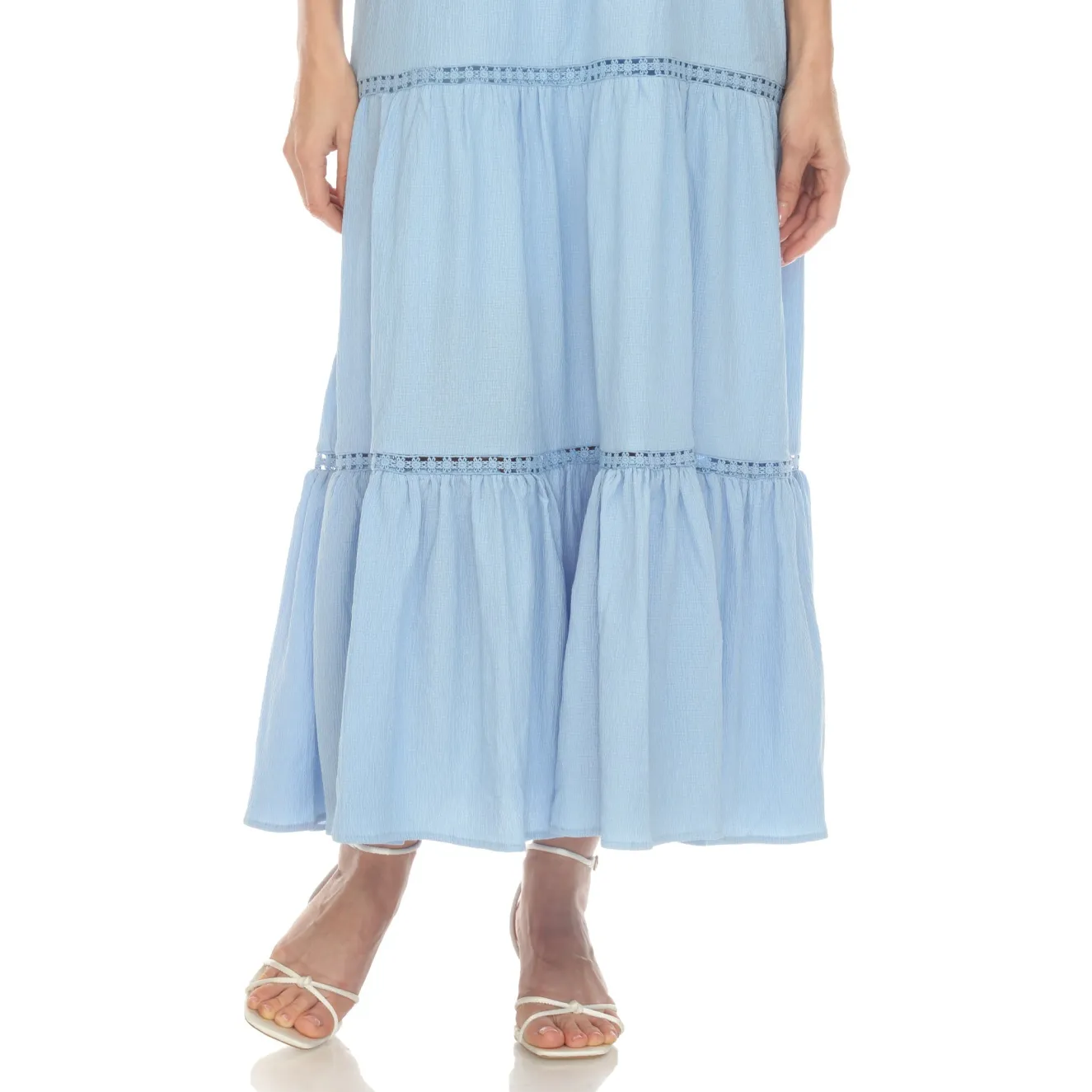 Women's Scoop Neck Tiered Maxi Dress