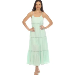 Women's Scoop Neck Tiered Maxi Dress - Plus
