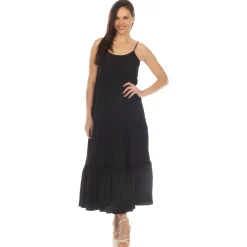 Women's Scoop Neck Tiered Maxi Dress - Plus