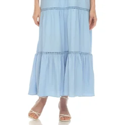 Women's Scoop Neck Tiered Maxi Dress - Plus