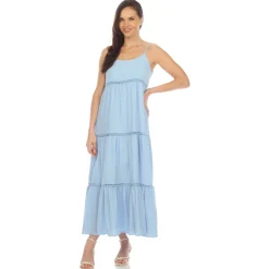 Women's Scoop Neck Tiered Maxi Dress - Plus