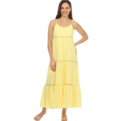 Women's Scoop Neck Tiered Maxi Dress - Plus