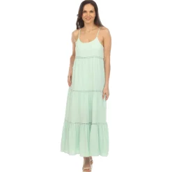 Women's Scoop Neck Tiered Maxi Dress - Plus