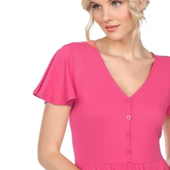 Women's Short Sleeve V-neck Tiered Dress