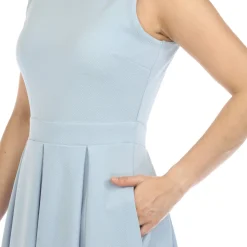 Women's Solid Fit and Flare Dress