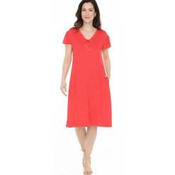 Women's V-Neck Tie Front Flutter Sleeve Shift Dress